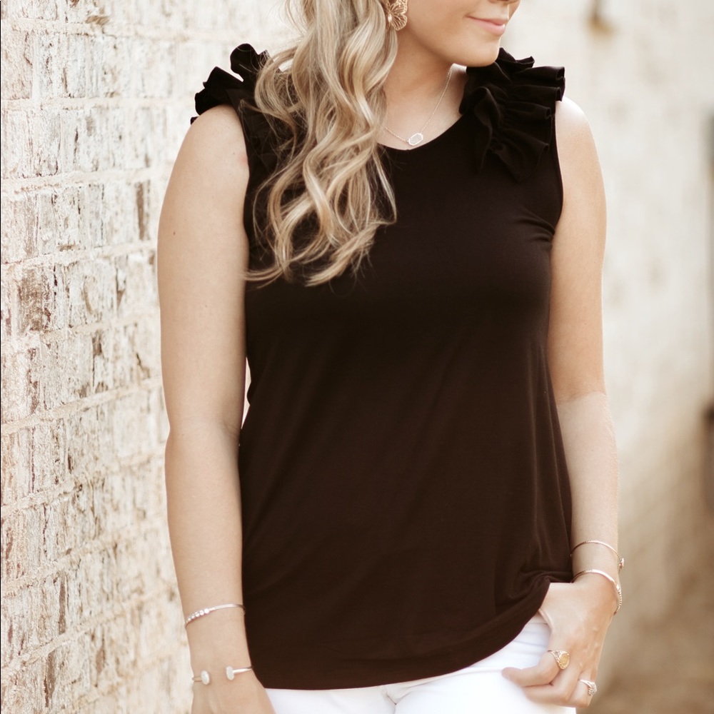 Ruffle Sleeve Tank Top Blouse